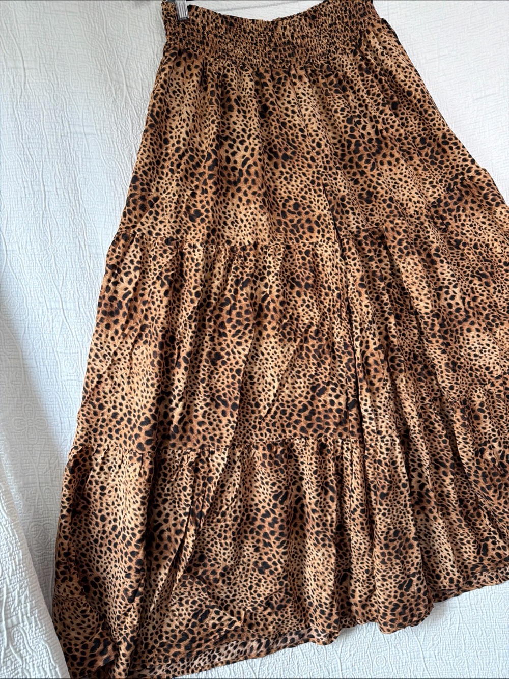 Aerie Party Pants Women Large Palazzo Leopard Print Super Wide Leg New with FLAW - Picture 2 of 16